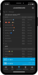 Onewheel app Leaderboard screen